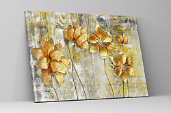 Zľava 30% Obraz Veľké zlaté kvety 1820, 105x70cm